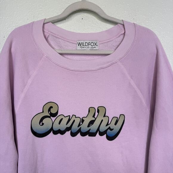 Wildfox Sommer Sweatshirt Womens Large Earthy Crewneck Oversize Pastel Cozy Soft - Picture 5 of 11
